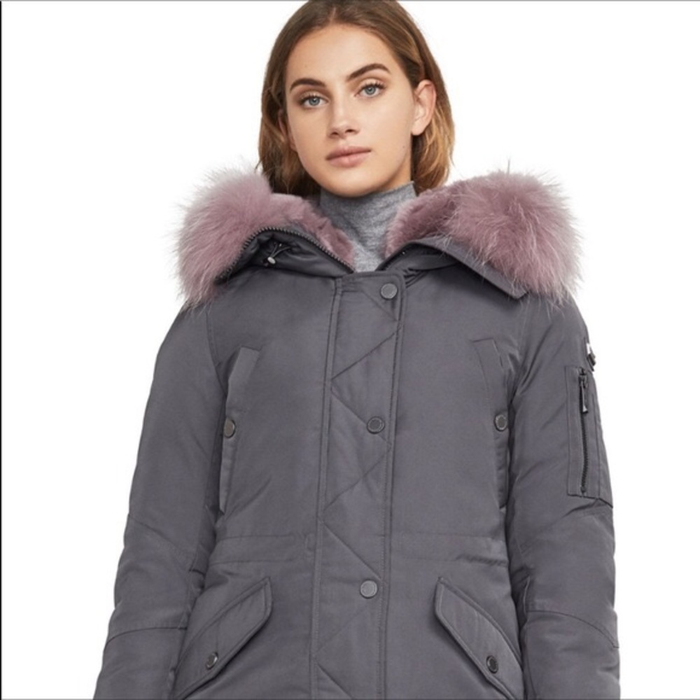 BCBGMaxAzria Downfilled Fur Hooded parka coat